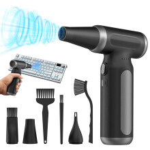 Compressed Air Duster-200000RPM Super Power Cordless Electric Air Blower Duster, USB Rechargeable Durable 3-Gear Adjustable Dust Blower Cleaner for P