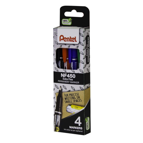 Pentel Pentel Extra Fine Permanent Marker 4pc Wallet Assorted
