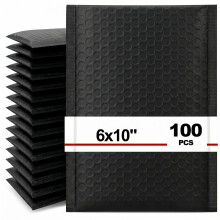 Nicunom 100 Pack Bubble Mailers 6x10, Usable Size 6x9 Self Seal Padded Envelopes Opaque Poly Wrap Bubble Bags Waterproof Shipping Bags for Small Busi