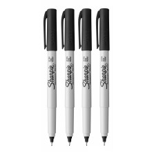 Sharpie Ultra Fine Point Permanent Marker Pens - Black Ink - Pack of 4