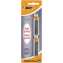 Bic Criterium Mechanical Pencil Leads 0.7 mm (Blister Pack of 2), gray