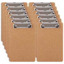 CYEER A5 Clipboard Pack of 16, Hardboard Clip Boards with Heavy Duty Clip, Wooden Clipboard A5 with Hanging Hole for School, Office, Restaurant