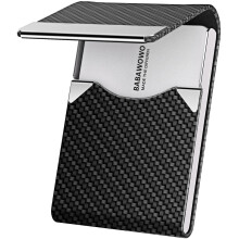 BABAWOWO Business Card Holder – Slim RFID-Blocking Card Case with PU Leather & Stainless Steel, Magnetic Closure, Holds 10-25 Cards for Men & Women