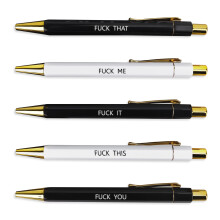 Kaempe Funny Pens, Fuck It All Pen Set, Swear Word Daily Pen Set, Secret Santa Gifts Ballpoint Pen with Black Ink, Retractable Funny Pens with Saying