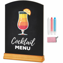 Moco Moment A3 Chalk Board with Stand 1 Pack Table top Blackboard Menu Chalkboard Sign for Tables Decoration, Wedding, Restaurant, Party(1 Pack, A3)