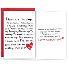 Fathers Day Card from Wife Happy Father's Day Card Gift for Husband Funny Fathers Day Cards Love Greeting Cards Birthday Decorations with Nice Words