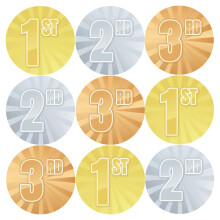 144 1st, 2nd, 3rd Place Sports Day Reward Stickers For Children, School Teachers & Parents - Colourful, Easy Peel Stickers With Strong Adhesive Glue