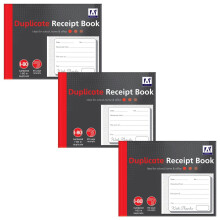 Duplicate Receipt Books Pack 3 Small Business - Invoice Pad Self Employed - Cash Receipt Book Carbon Paper - 80 Numbered Pages Microperforated Tear-O