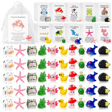 testlili 50Set Animal Pun Motivational Gift, Note Cards with Resin Figures, Organza Bags, Appreciation Gifts for Teachers, Employee Coworkers Stuff T