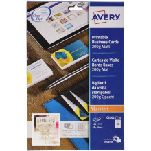 Avery C32011-10 Printable Business Cards – 85 x 54 mm, 100 White Cards per Pack, Compatible with Laser, Inkjet & Multifunction Printers