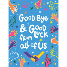 Large Goodbye Card, From All Of Us Hand Shake- A4 Size - Regal Publishing