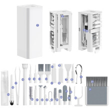 32-in-1 Electronics Cleaning Kit for iPhone Charging Port, AirPods & Keyboard, Multi-Purpose Cleaning Tools for Mobile, Laptop, Monitor & Camera, Com