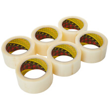 3M Scotch 371 Box Sealing Tape - Pack of 6, Transparent, 50 mm x 66 m