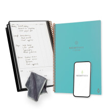Rocketbook Fusion Reusable Undated Productivity Planner, Letter Size 21 cm x 29.7 cm, Teal - Goals, Monthly and Weekly Calendar, Daily To-Do List, Li