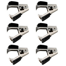 SOMCO - Pack of 6 - Staple Remover with Lock Mechanism, Lightweight Black Grip Staples Pull, Steel Jaw, Binding Supplies Removal, Ideal School & Offi
