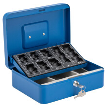Sterling CB03GBBL 10" GBP Cash Box with GBP Coin Tray, Blue