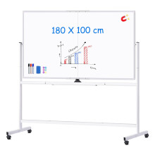 maxtek Magnetic Whiteboard with Stand, 180 x 100 cm Double Sided Large White Board Aluminium Frame for Office, Home, School