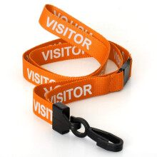 CKB LTD Visitor LANYARDS Breakaway Safety Lanyard Neck Strap Swivel Plastic Clip for ID Card Holder - Pull Quick Release Design (Pack of 20, Orange)