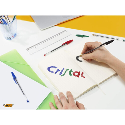BIC BIC Cristal Original Ballpoint Pens Medium Point (1.0 mm) â“ Assorted Colours, 2