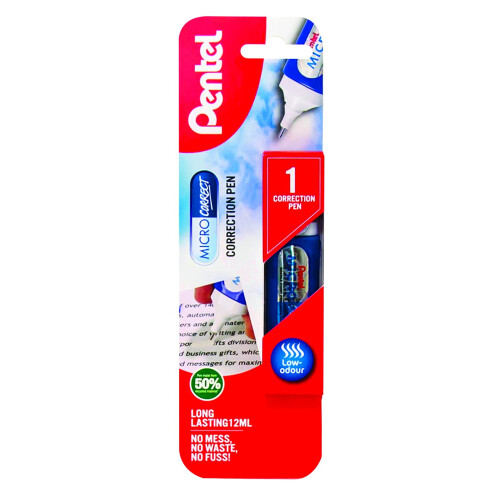 Pentel Pentel Micro Correct Fine Precision Tip Fluid Correction Pen, 12 ml, White,XZL31-W