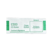 Money Bands Currency Straps For GBP UK notes (Green (5 notes), 100 pack)