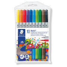 STAEDTLER 320 NWP10 Noris Double-Ended Fibre-Tip Pens - Assorted Colours (Pack o