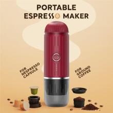 Portable Coffee Machine 2 in 1 Capsule Powder Travel Coffee Maker Electric for Car&Home Camping Coffee Maker