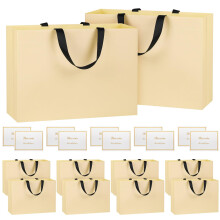 NAHRMY 10 pcs Extra Large Gift Bags Yellow 43 x 32 x 13 cm, Large Paper Party Gift Bag with Handles Greeting Cards for Presents Wedding Birthday Chri