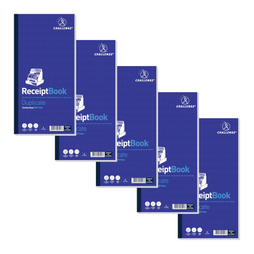 Challenge Challenge Duplicate Receipt Book, Carbonless, 200 Pages, 1 pack (280 x 141 mm)