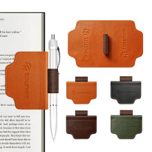 Tounee 4-Pack Magnetic Leather Bookmarks with Integrated Pen Holder, Essential Reading Accessories for Book Lovers & Avid Readers, Slim Page Markers