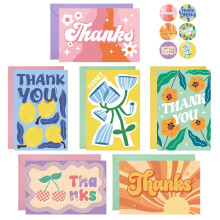 Thboxes 36 Pack Thank You Cards, 4x6 Inch Thank You Cards Multipack with Envelopes & Stickers, Greeting Card for Wedding, Birthday, Baby Shower, Grad