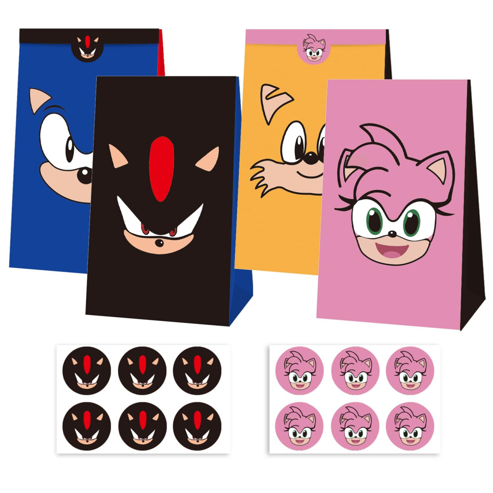 Photos - Other Office Equipment 12 Pcs Sonic Party Bags Paper, Birthday Gift Bags, Party Supplies