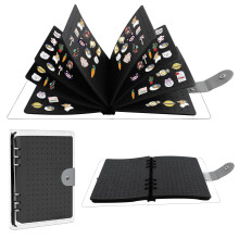 Pin Badge Display Book, Enamel Pin Display Pages for Store 350+ Pins, Waterproof Brooch Collection Storage Holder, Page-flip Brooch Pin Display Organ
