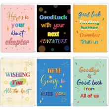 HOMANGA Farewell Cards for Coworker, 12 Pack Going Away Cards with Envelopes and Stickers, Goodbye Card Set for Office Colleagues, Retirement, New Jo