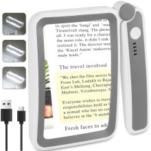 Tobegiga 6X Magnifying Glass with Light, Upgraded Large Magnifying Glass for Reading, LED Dimmable, Rechargeable, Lightweight Handheld Magnifier for