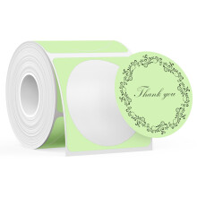 SUPVAN T50M Series Label Maker Tape, Round Size Φ 50mm 140 Labels/Roll Genuine Laminated Thermal Label Tape Refill, Waterproof Oilproof Highly Adhesi