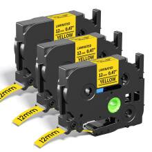 Replacement for Brother TZe-631 P-Touch Label Printer Tape Black on Yellow TZe TZ Tape 12mm 0.47 Laminated Yellow, Compatible with PT-H110 PT-E110 PT