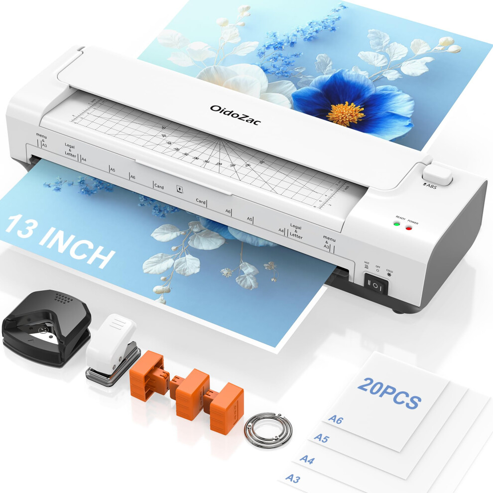 Photos - Other Office Equipment OidoZac A3 Laminator Machine, 10 in 1 Thermal Laminator A3 for Cold and Hot with 20 Laminating Pouches, No Bubbles Quick Lam