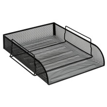 OSCO Wire-Mesh Letter Tray Portrait A4 & Foolscap, Scratch-Resistant High-Density Metal, Stackable Front-Load Desktop Organiser, Office File Paper So