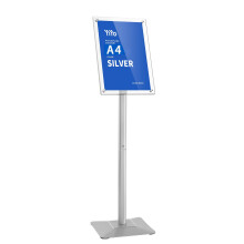 YIYO Sign Poster Stand,adjustable heavy duty pedestal Sign Holder Floor,acrylic frame floor signage standing for display menu(Silver, Acrylic Fram