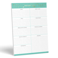 Sweetzer & Orange Grocery List Magnet Pad for Fridge. 7x10” Magnetic Notepad with Shopping List Categories and Blank Grocery Shopping Spaces. 52 Pag
