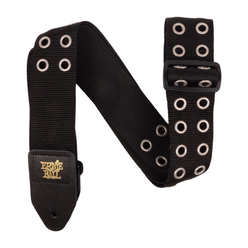 Premium Guitar Strap/Bass Strap - Hole Lotta Metal Silver