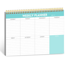 Getvow Weekly Planner Notepad - 7" x 10" Weekly Pad Organizers Habit Tracker Journal for Man & Women, 52 Sheets, 100gsm Paper, Undated Weekly To Do L