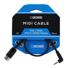 BOSS BMIDI-1-35 – 1ft / 30cm Space-saving 3.5mm TRS to Multi-directional 5-Pin MIDI Cable premium connectivity for pedals