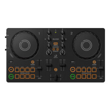 AlphaTheta/Pioneer DJ DDJ-FLX2 Beginner DJ Controller – Portable USB-Powered 2-Channel Controller with Professional Layout – Compatible with Music