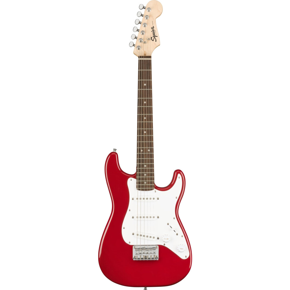Fender Squier Electric Mini Stratocaster, Electric Guitar, Dakota Red, Ideal For Guitar Beginners, Comes With Free Virtual Lessons
