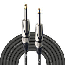 Stagg Deluxe Instrument Cable, 1/4" 6.35mm Jack To Jack, Heavy-Duty Connectors, 6 Metres / 20 Feet, Black