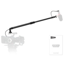 NEEWER Carbon Fiber Microphone Boom Pole, 44-92cm Extendable, Built In 3.5mm TRS Male to Female Cable, NATO Nail, Cold Shoe Mount, 180 Tilt, 500g Ma