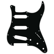 Fender 11-HOLE MODERN-STYLE STRATOCASTER S/S/S Pickguard Pickguard for Strat 3-Ply S/S/S 11-Hole Black