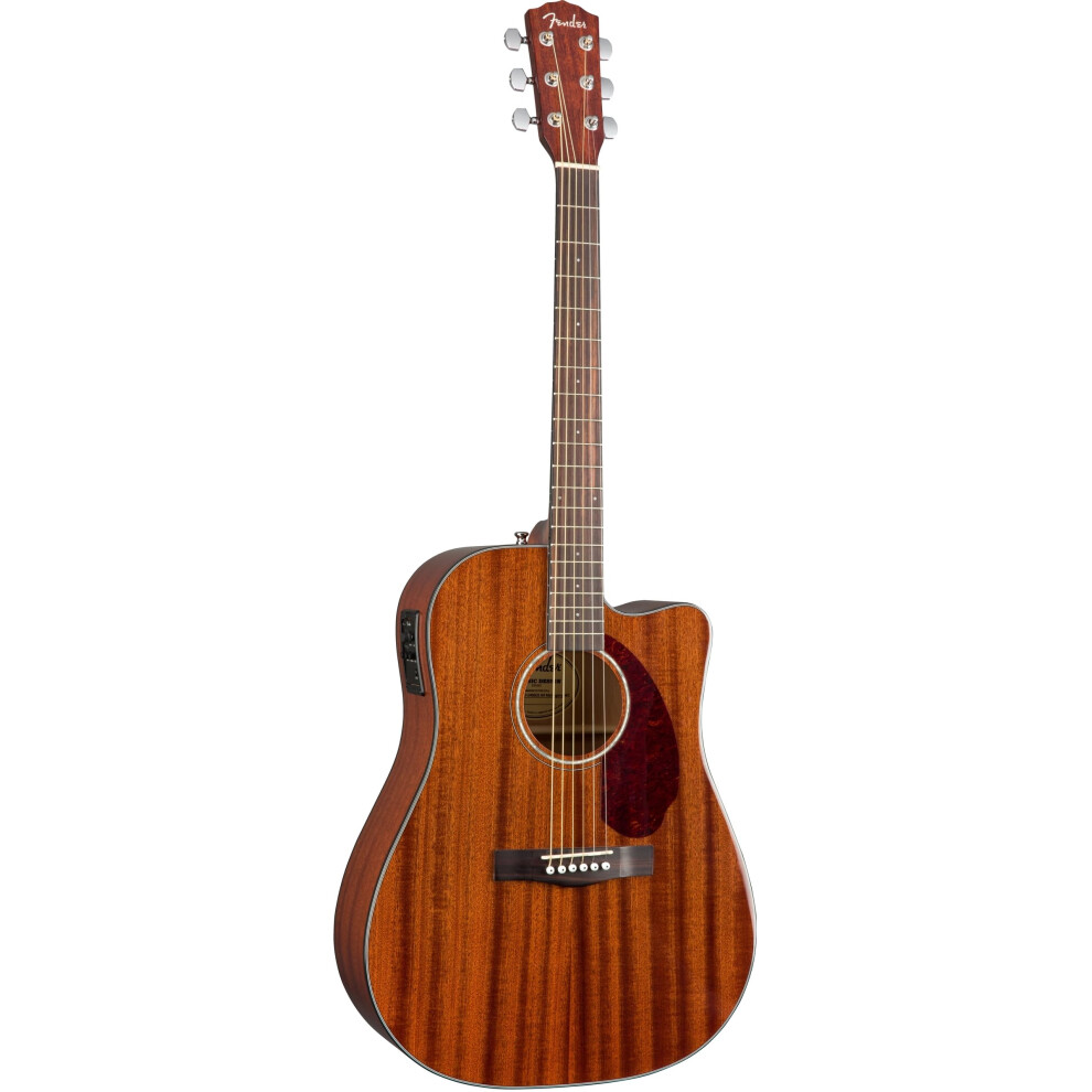 Fender Cd-140Sce Dreadnought Electro Acoustic Guitar, All Mahogany, Includes A Hardshell Guitar Case, Comes With Free Virtual Lessons